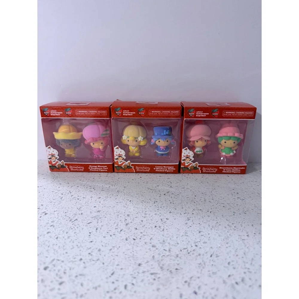 Strawberry Shortcake Flocked Figures Complete Set 6 Figures NIB 2-Packs 2023
